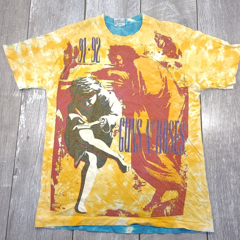 Liquid Blue Guns N Roses 1991 T-Shirt Mens Large Tie Dye Use Your Illusion AOP